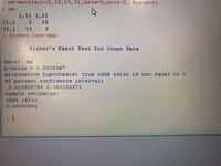 Rより Fisher直接確率検定を実施するとオッズ比が0 0 Yahoo 知恵袋