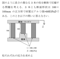 材料力学の問題なのです。この問題の解き方を教えてください。色々と