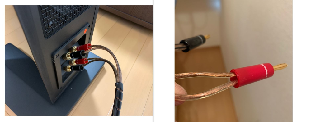 ONKYO オンキヨー D-309XC ケーブル、バナナプラグ付き Nakamichi Excel シリーズ 24k 金メッキ 直角バナナプラグ 12-18