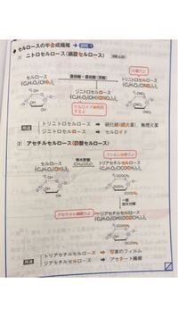 高校化学高分子のセルロースのところです。 これはどこを覚えれば良いですか？
セルロースやトリニトロセルロースなどの分子式も覚えないといけませんか？