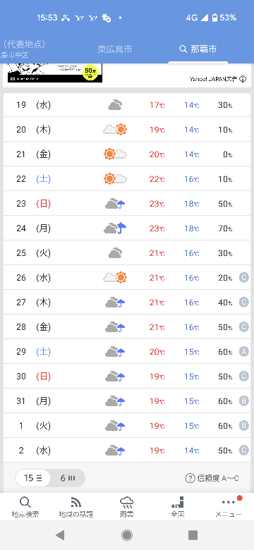 沖縄はもう梅雨入りするんですか？！23日から梅雨のような天気予報です