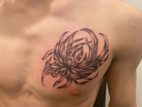 男で、左右の胸に花のタトゥーはおかしいですか？ちなみに洋彫りです。左に丸みが帯びた彼岸花を彫っていて、右胸に蓮を彫ろうと考えています。画像は彼岸花です 