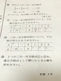 この二元一次方程式の問題を解いてほしいです お願いします のア Yahoo 知恵袋