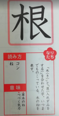漢字の 根 の右側部分の由来について参考書では 入れずみをす Yahoo 知恵袋