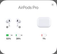 airpods proがいつになっても充電満タンになりません。 かれこれ、2時間は充電しているのですが、ずっとこの状態です。
しかも、ケースも充電されないし最初はケースのオレンジ色のランプがついていたのですが、今や消えてます。
故障ですか？