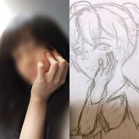 イラストの描き方を教えて下さい 左写真のように 頬杖をついてる手 Yahoo 知恵袋