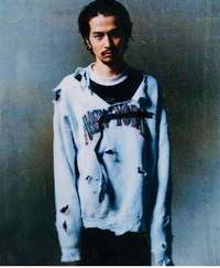 Champion NEBRASKA ダメージスウェット　常田大希 Kinggnuの常田さんが着用しているようなダメージスウェッ