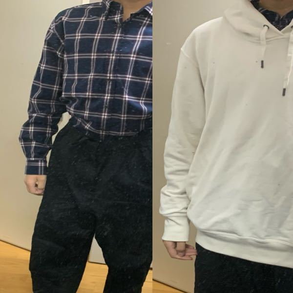 この服装ダサいですか 左のワイシャツの上にパーカー着ようと思ってます Yahoo 知恵袋