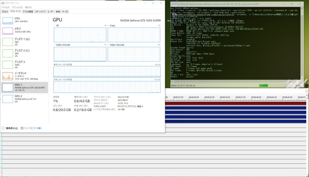 Aviutlのnvencを使ってエンコードしているんですがcpuとgp Yahoo 知恵袋