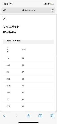 至急 Zaraのサンダルサイズについて 店頭に訳あって行けず オン Yahoo 知恵袋