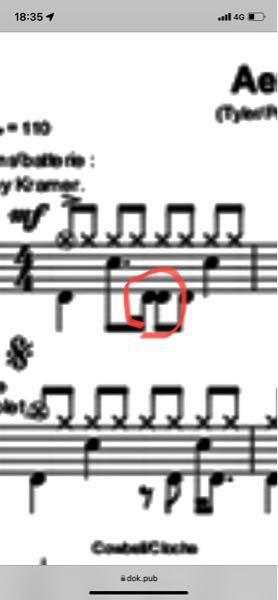 【ドラムのバスドラのリズム】 画像が粗くて申し訳ないのですが、添付写真の赤丸部分のバスドラのダブルがリズムよく打てなくて悩んでます。よくあるミスとして2点あります。 ①1発目のアタックが弱い ②...
