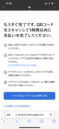 ペイディAppleで商品を購入しようとしたんですが、購入確定画面に移動