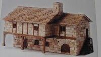 写真の家をマイクラで再現するとしたら 屋根と壁のブロックは何にしたらいいと思いますか？

中世ヨーロッパの家です。