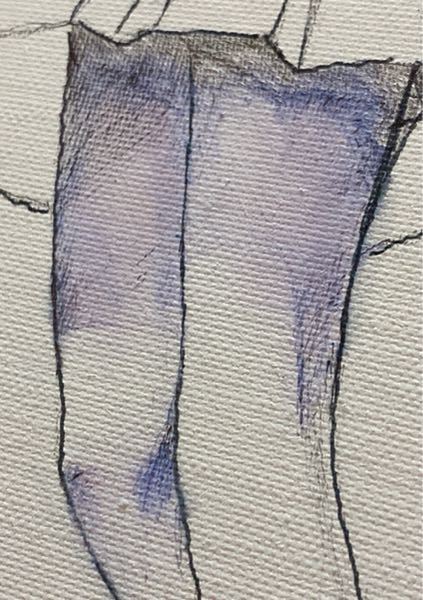 ご教授ください、キャンバス地にペン画を描いていたのですが、ペン先が