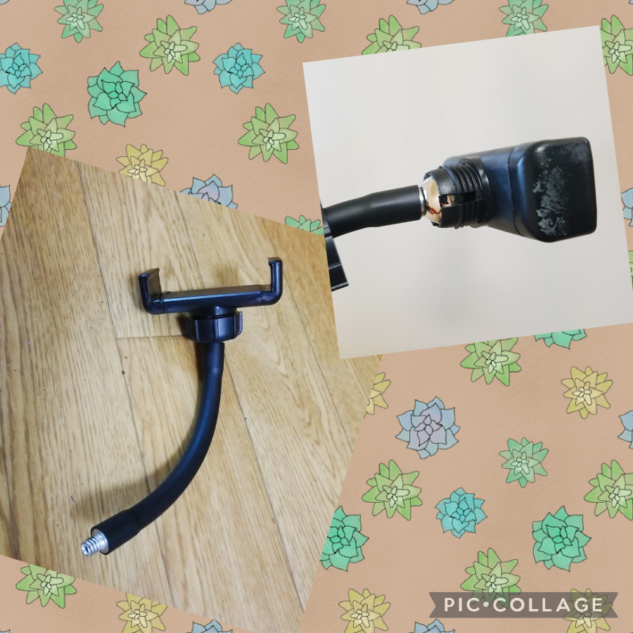 3脚付リングライトに固定されているスマホホルダーのみが故障し