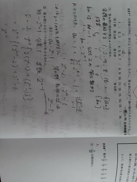 数学Bの問題なのですが、(１)の解答は2のn-1乗となっていて計算があいません。どこが違っているでしょうか？