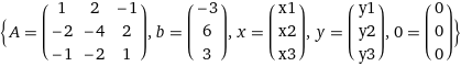 線形代数の問題です つぎの画像に示すA,b,x,yについて， Ay=bを満たすyのうち，Ax=0を満たすどんなxとも直交するものはどのようにして求めればいいでしょうか