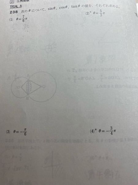 数2数学です。この問題の解き方が分からないです。(1)を解説お願いします！ 回答お願いします