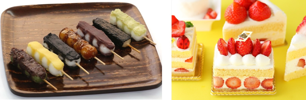 ボンジュール(^O^)/ 串団子とイチゴのショートケーキはどっちが好きですか？