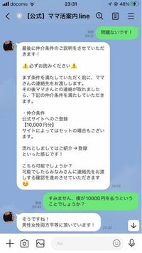 すみません、このような感じでママ活サイトについてのLINEが