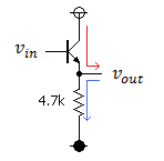 電子回路初心者です。写真のエミッタフォロワについて教えてください。 この回路で直流電源が15V~-15Vでvoutが負荷抵抗を通して０Vに接続されている場合の小信号等価回路はVoutが負荷抵抗を...