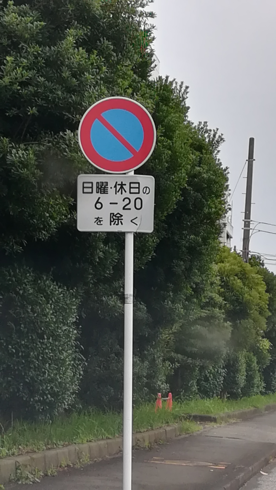 この交通標識なのですが、日曜日の6時から20じなら駐車してもよいという解釈であっているでしょうか？