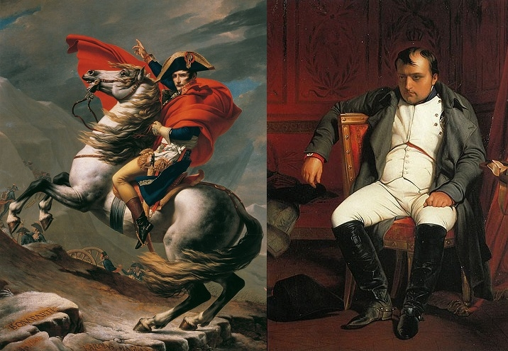ナポレオンって1800年の左の絵から1814年の右の絵の容姿の変化が凄まじいですが、この間に一体何があったのですか？ 14年で普通ここまで劣化しますかね？白馬に乗った英雄からただの太ったおっさんになってます