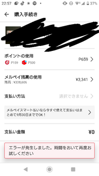 メルカリで商品を購入しようとしても、購入するというボタンが押せませ 