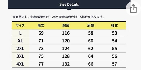 身長180cm、体重60kgです。この表だとどのサイズを購入すればよろ... - Yahoo!知恵袋