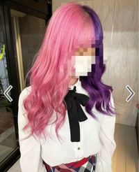 写真のような感じで髪色を紫とピンクの2色に染めた場合は カラ Yahoo 知恵袋