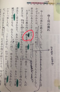 古典ゆく川の流れ読み方は むね ですか のき ですか 学校では前者で Yahoo 知恵袋