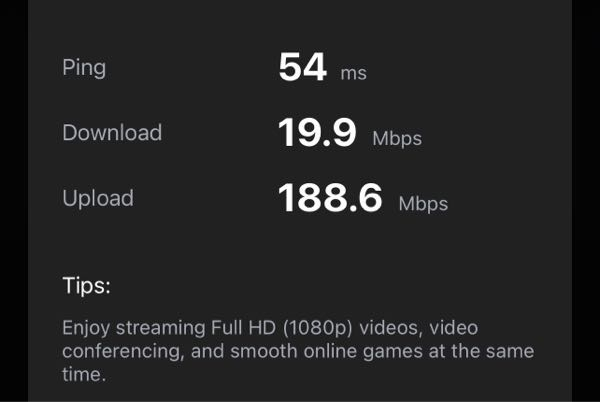 WiFiのネットの速度が下り(ダウンロード)だけかなり遅いです。 最近WiFiを変えたのですが、ホームページの読み込みが少し遅く感じ、ネットの速度を測ってみたところ、アップロードが188.6Mbpsでダウンロードが19.9Mbpsとなり、ものすごく差が空いていました。(ping値も少し遅く見えます) ダウンロードの速度を改善するにはどうすれば良いでしょうか？40Mbpsはあって欲しいです。