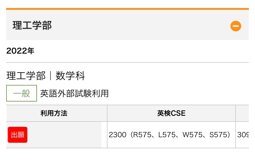 中央大学理工学部数学科の英検利用について質問です。 - 写真で