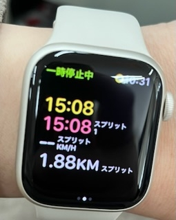 AppleWatchでふと時間をみたいと思って見ると、いつも左上に【一 