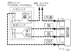 換気扇交換。配線現在設置されている換気扇の配線は添付写真。（入切 