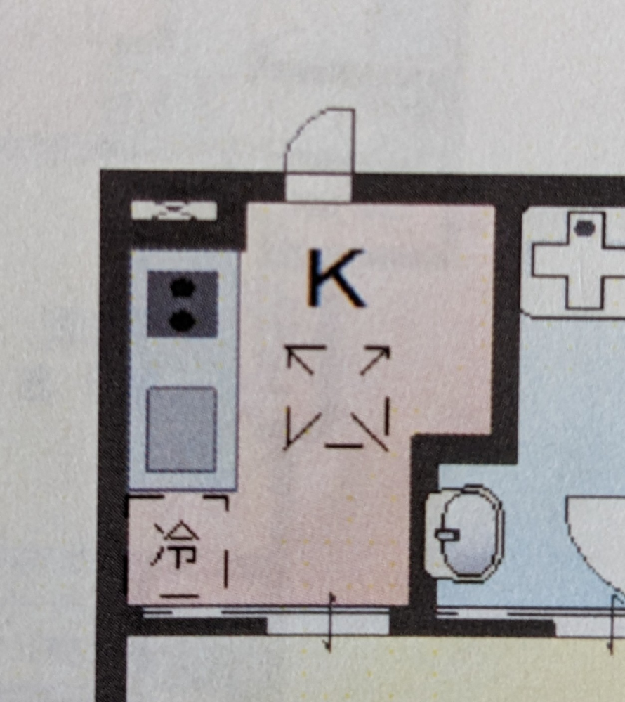 賃貸の冷蔵庫の置き場所について質問です。 - 間取り図に冷蔵庫置き場 
