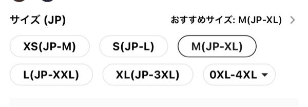 SHEINの服のサイズについて()の左のサイズと()の中のJ - Yahoo!知恵袋