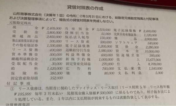 リース債務の仕分けと計算教えてください。