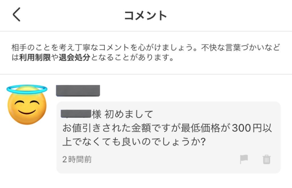 メルカリで｢コメント不要｣｢即購入可能｣と書いてあったのでコメントせず 