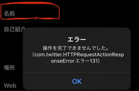 Twitter（x）の名前を変更しようとしてもエラーが発生してしまいます。どうすれば変えられますか？
記号など含めなく、ひらがなや英語だけでもえらーがでてしまいます。 