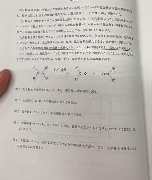 有機化学教えてください 分子式はC6H12O2 でした。 問2から全然分かりません解説お願いします