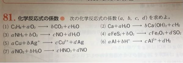 至急！！！ 中学の時は化学反応式で係数が1の場合書かないって習いましたが、この問題で答えに1もあって結局書くのか書かないのかわかりません。それとも中学の時やった問題とは違うのでしょうか？教えてください( . .)"