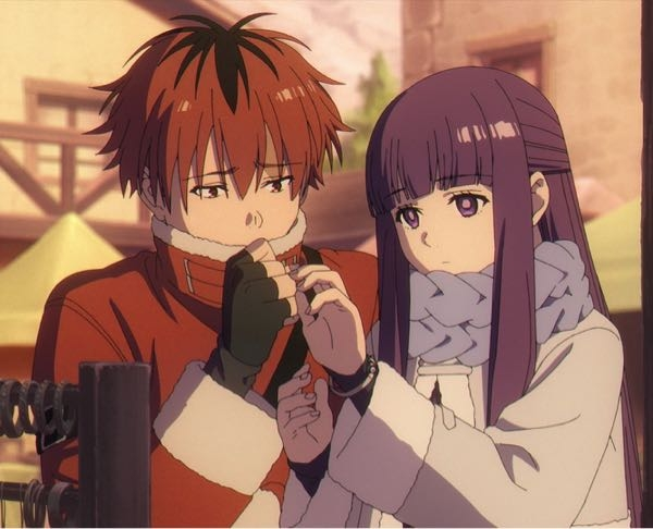 葬送のフリーレンの拾い画です。これアニメの1シーンだと思うのですが、ふたりは何をしてるんですか？？