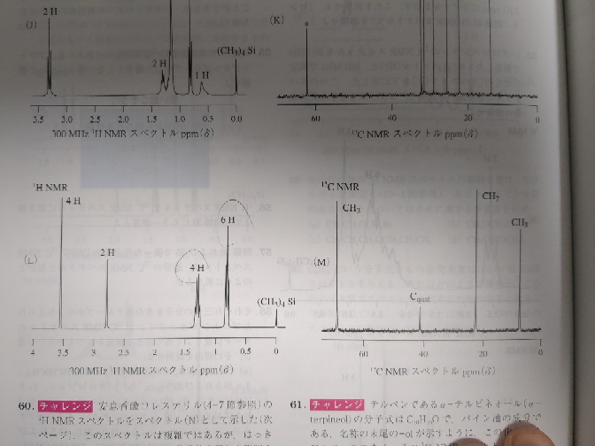 NMR分光法についての質問です。 C7H16O2の分子構造を考える問題ですが、一向にわかりません。 教えてください