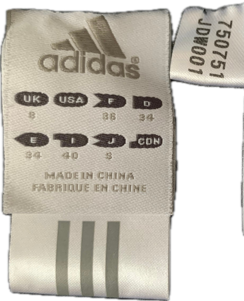 adidas アディダスのジャージのサイズについて。 これは何サイズになるんでしょうか？ 当方女性でふだんはSかMを選んでますが、だいぶ前に買ったので覚えていません。 UK 8 F 36 D 34 E 34 I 40 と書かれているようです。 わかる方よろしくお願いします。