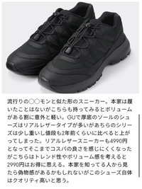 靴に詳しい方に質問です。こちらはGUのトレイルスニーカーという靴と