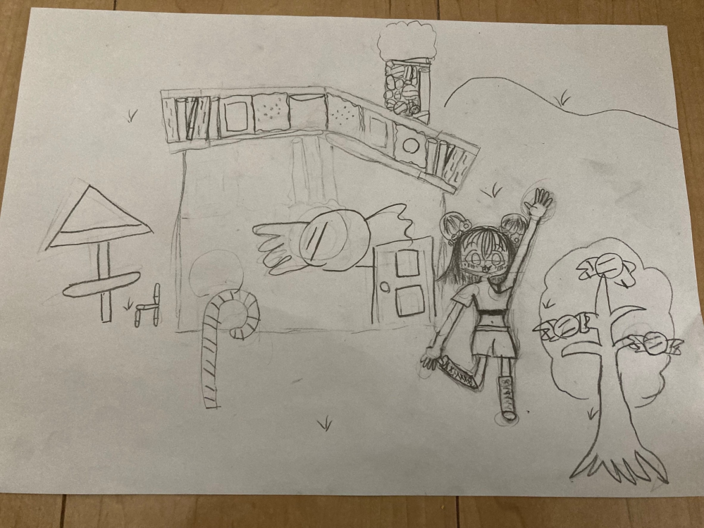 児童心理に詳しい方にご質問です。 8歳の娘が描いた絵です。 この絵から娘のストレスや心の傷など感じるものはありますか？