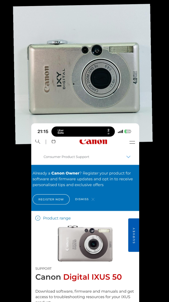 カメラについて質問です。画像の通りIXUS50が欲しいんですけど、日本で調べると出てこなくて、代わりにCanon IXY DIGITAL 50が出てきます。カメラ詳しい人に質問です。 性能は一緒...