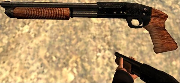 この画像はポスタル2というゲームに登場するショットガン（散弾銃）なのですが、この銃の元ネタとなったモデル名を教えてください。