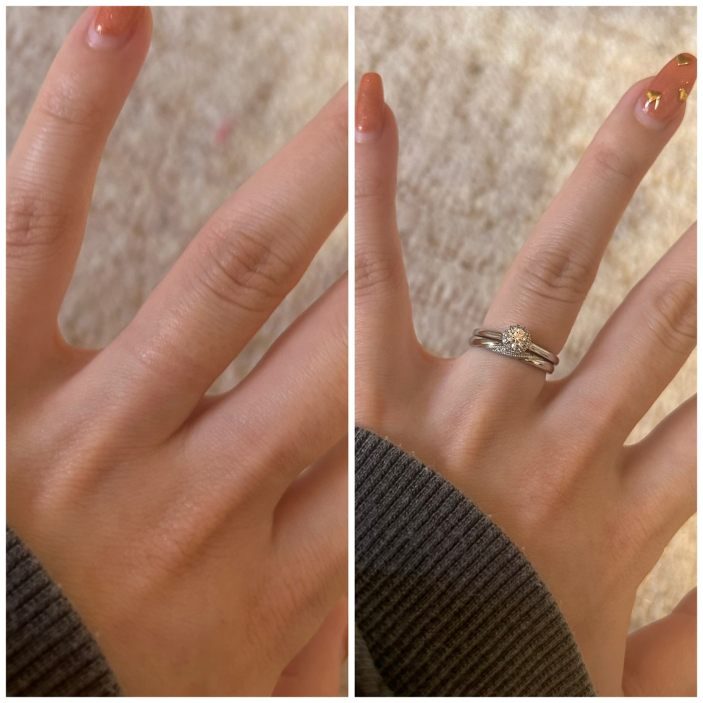 指輪のサイズについて質問です。先日結婚指輪を購入したました 